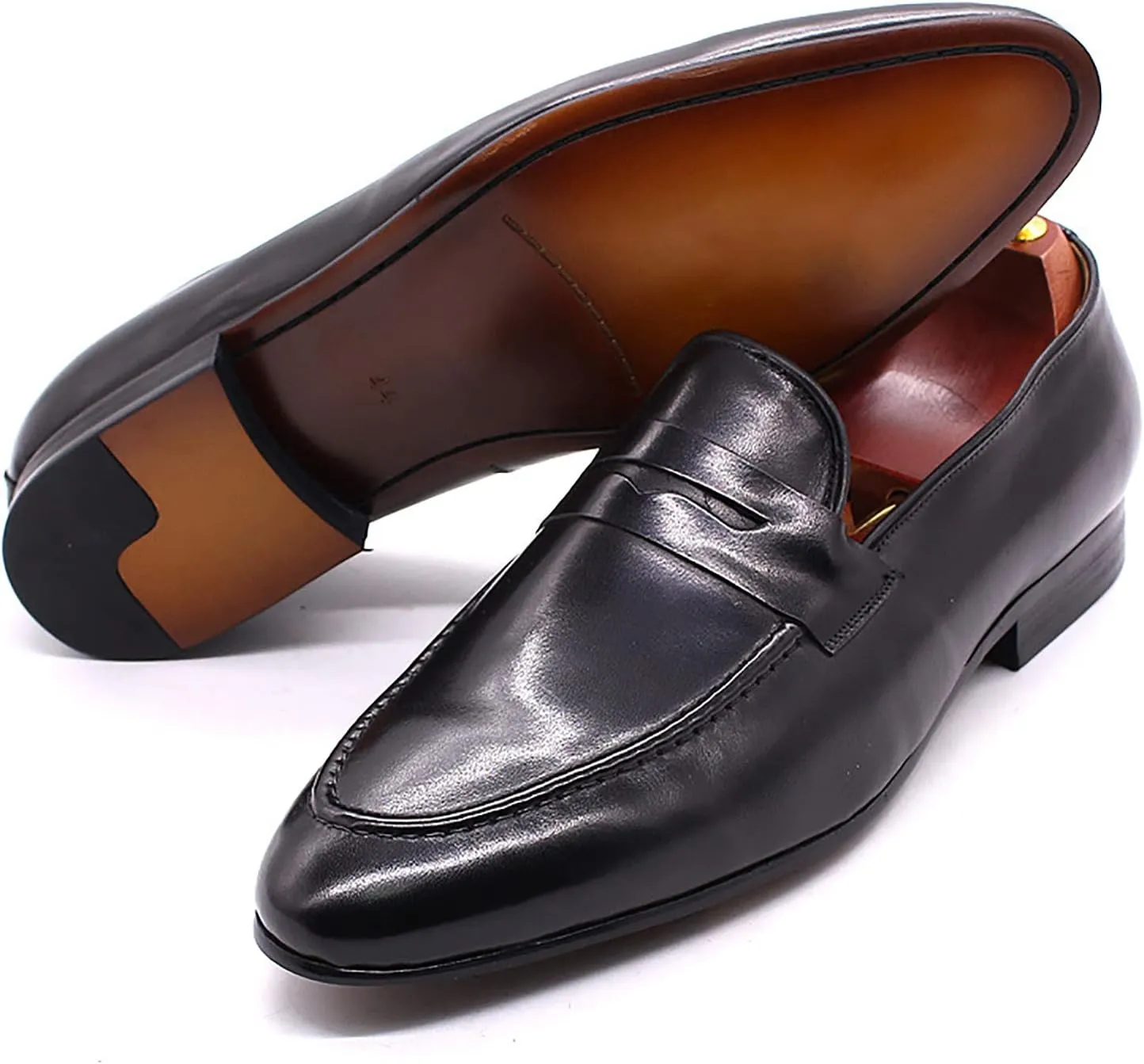 Men's Handmade Leather Loafers - Casual Lightweight Driving Moccasins, Slip-On Dress Shoes with Leather Lining for Business and Everyday Wear