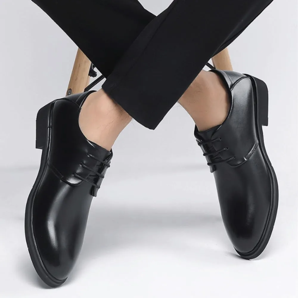 Men's Invisible Height Shoes Mens Lace-up Leather Dress Shoes Men Prom Wedding Heels Oxfords Patent Leather Formal Dress Increasing Elevator Shoes