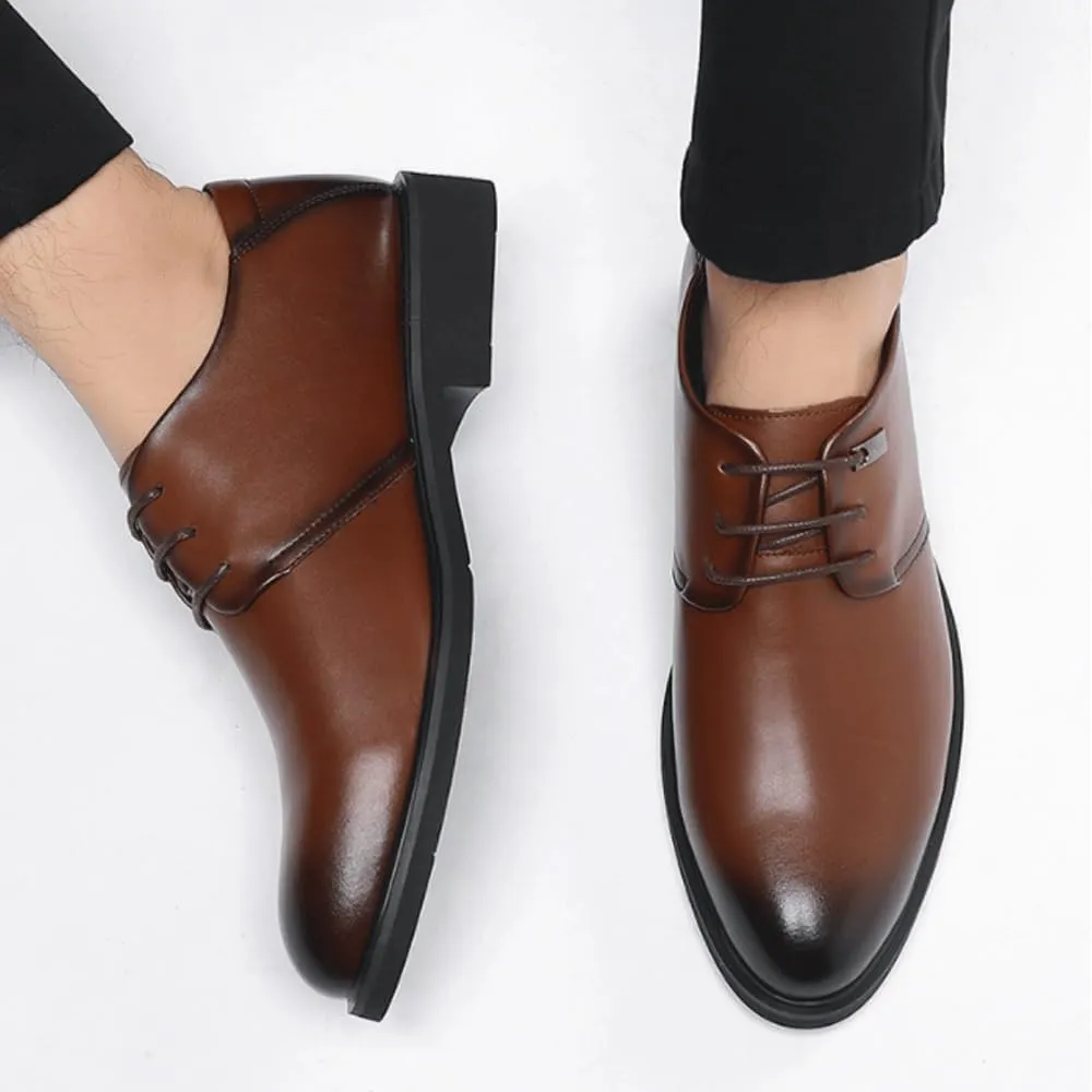 Men's Invisible Height Shoes Mens Lace-up Leather Dress Shoes Men Prom Wedding Heels Oxfords Patent Leather Formal Dress Increasing Elevator Shoes