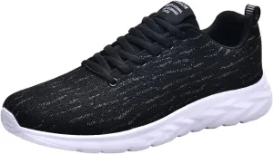 Mens Lace up Sports Shoes Comfy Arch Support Walking Shoes Breathable Lightweight Cushion Running Shoe for Men Daily Work Lace up Sneakers Travel Friendly Long Standing Footwear