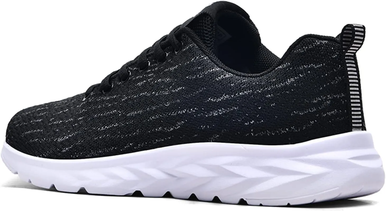 Mens Lace up Sports Shoes Comfy Arch Support Walking Shoes Breathable Lightweight Cushion Running Shoe for Men Daily Work Lace up Sneakers Travel Friendly Long Standing Footwear