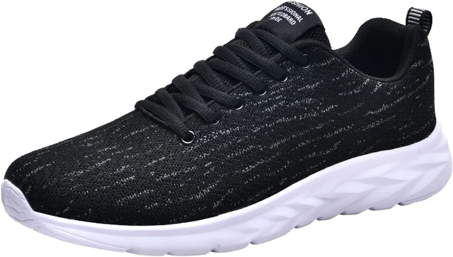 Mens Lace up Sports Shoes Comfy Arch Support Walking Shoes Breathable Lightweight Cushion Running Shoe for Men Daily Work Lace up Sneakers Travel Friendly Long Standing Footwear