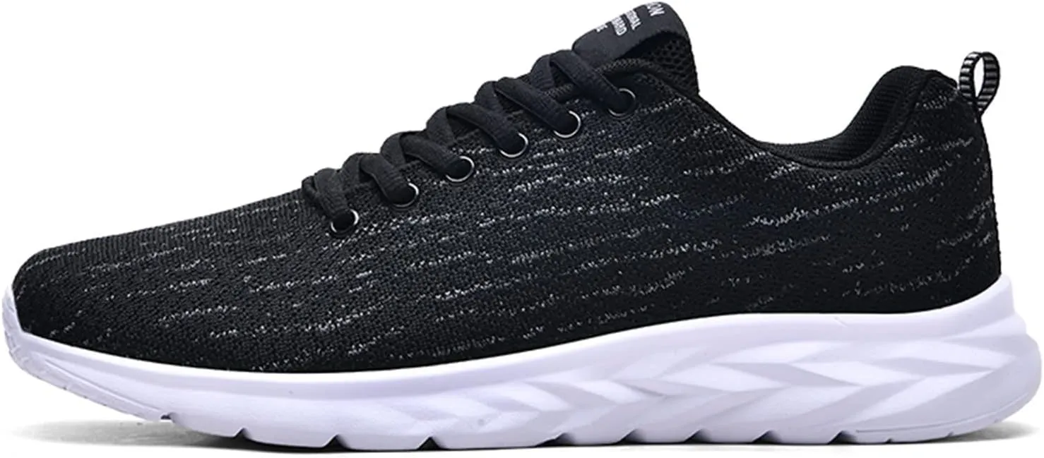 Mens Lace up Sports Shoes Comfy Arch Support Walking Shoes Breathable Lightweight Cushion Running Shoe for Men Daily Work Lace up Sneakers Travel Friendly Long Standing Footwear
