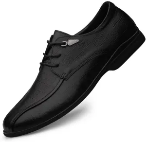 Mens Leather Dress Shoes Non Slip Casual Loafers Men Retro Classic Lace-Up Formal Business Oxford Shoes