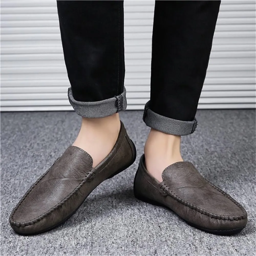 Mens Leather Loafers Slip On for Business Casual Office Work Wedding Comfortable Lightweight Dress Shoes