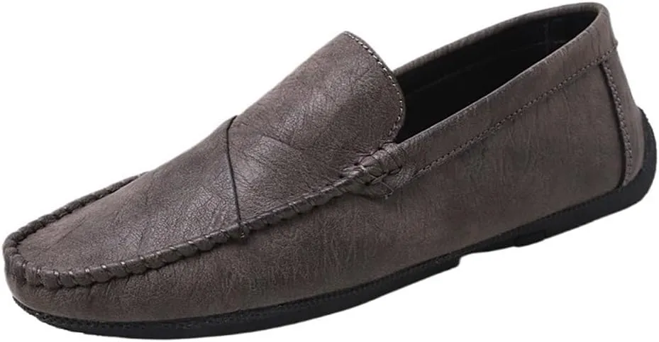 Mens Leather Loafers Slip On for Business Casual Office Work Wedding Comfortable Lightweight Dress Shoes