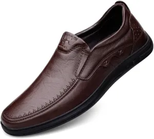 Men's Leather Shoes Mens Slip On Wingtip Oxford Shoes Lightweight Comfortable Casual Business Formal Shoes