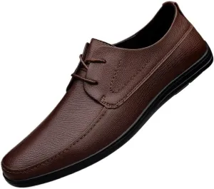 Men's Lightweight Comfortable Thick-Soled Oxford Shoes - Casual Fashion Lace Up Leather Business Shoes