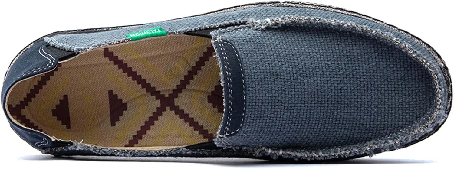 Men's Loafer Shoes Slip on Deck Shoes Cloth Canvas Casual Walking Shoes