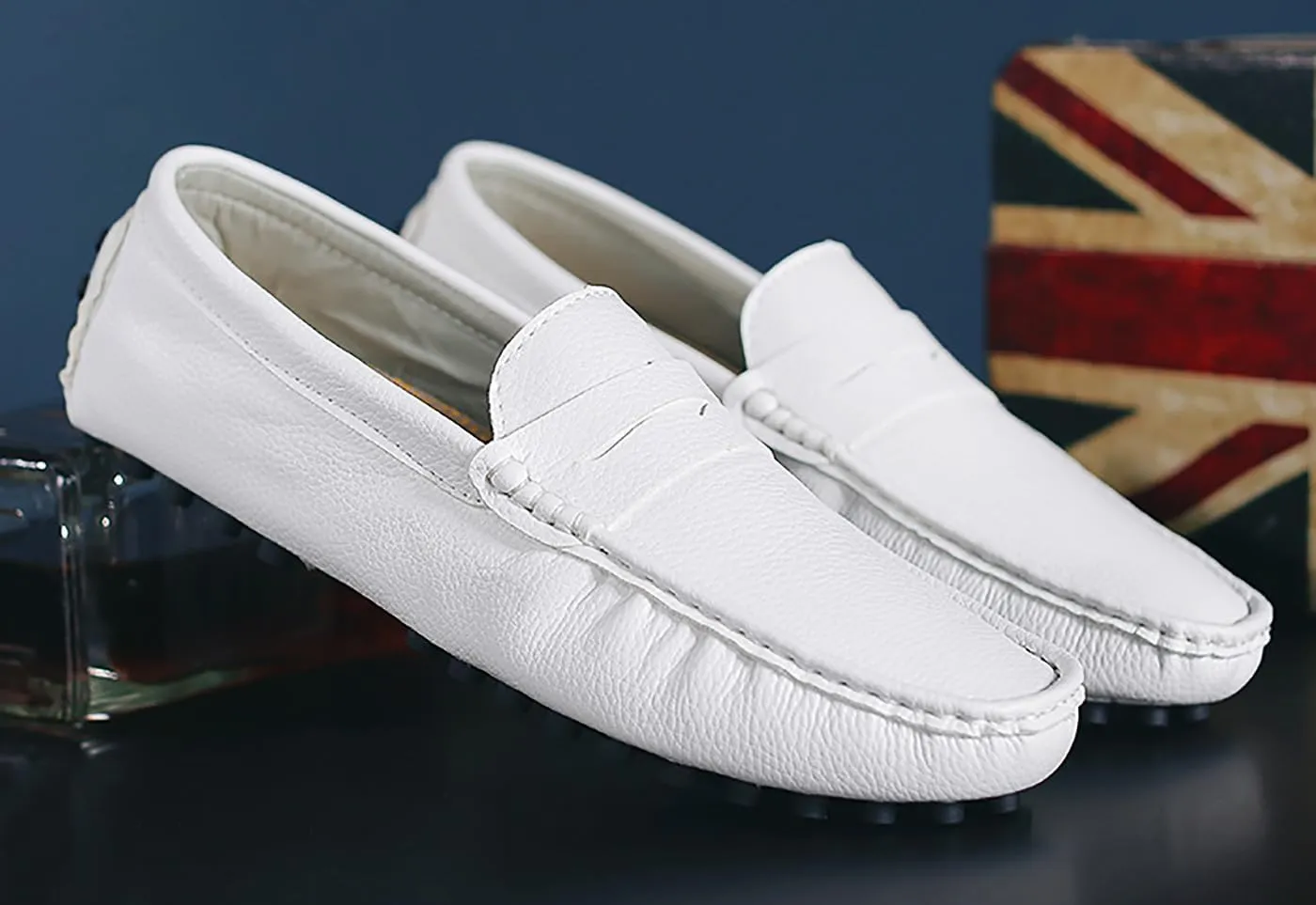 Mens Loafers Casual Silp On Leather Penny Loafers Fashion Lightweight Driving Boat Shoes for Mens
