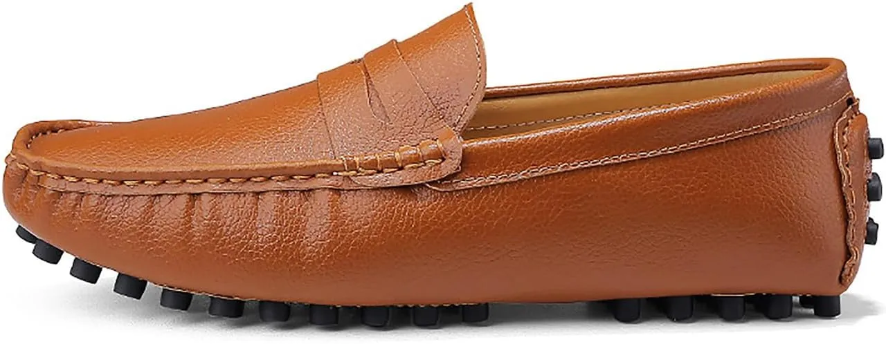 Mens Loafers Casual Silp On Leather Penny Loafers Fashion Lightweight Driving Boat Shoes for Mens