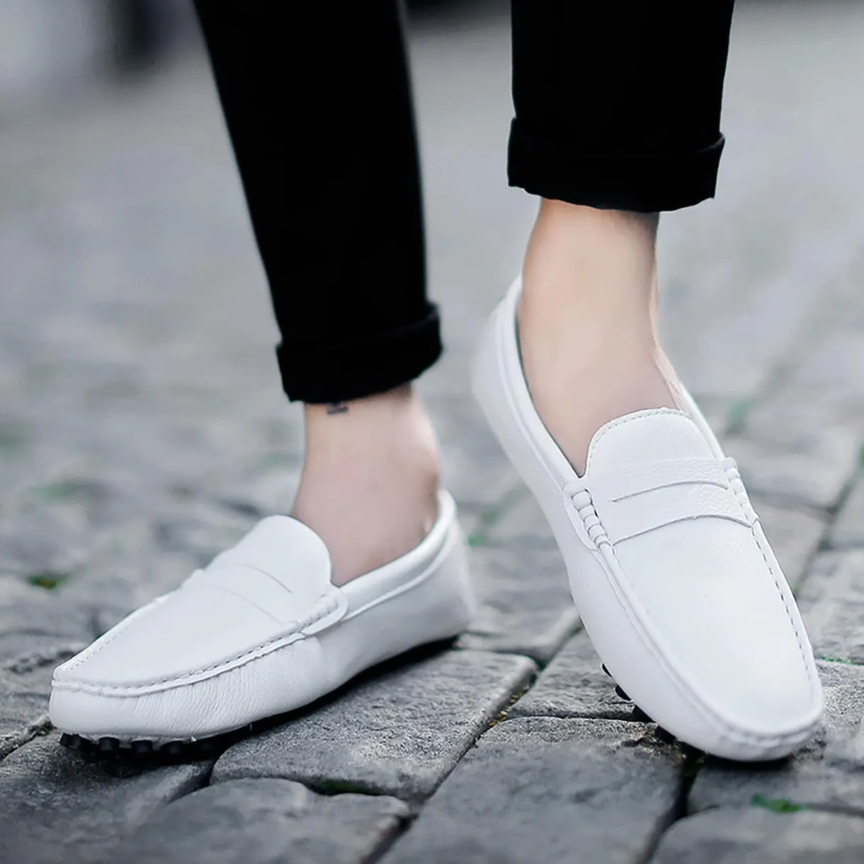 Mens Loafers Casual Silp On Leather Penny Loafers Fashion Lightweight Driving Boat Shoes for Mens