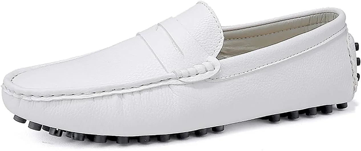 Mens Loafers Casual Silp On Leather Penny Loafers Fashion Lightweight Driving Boat Shoes for Mens