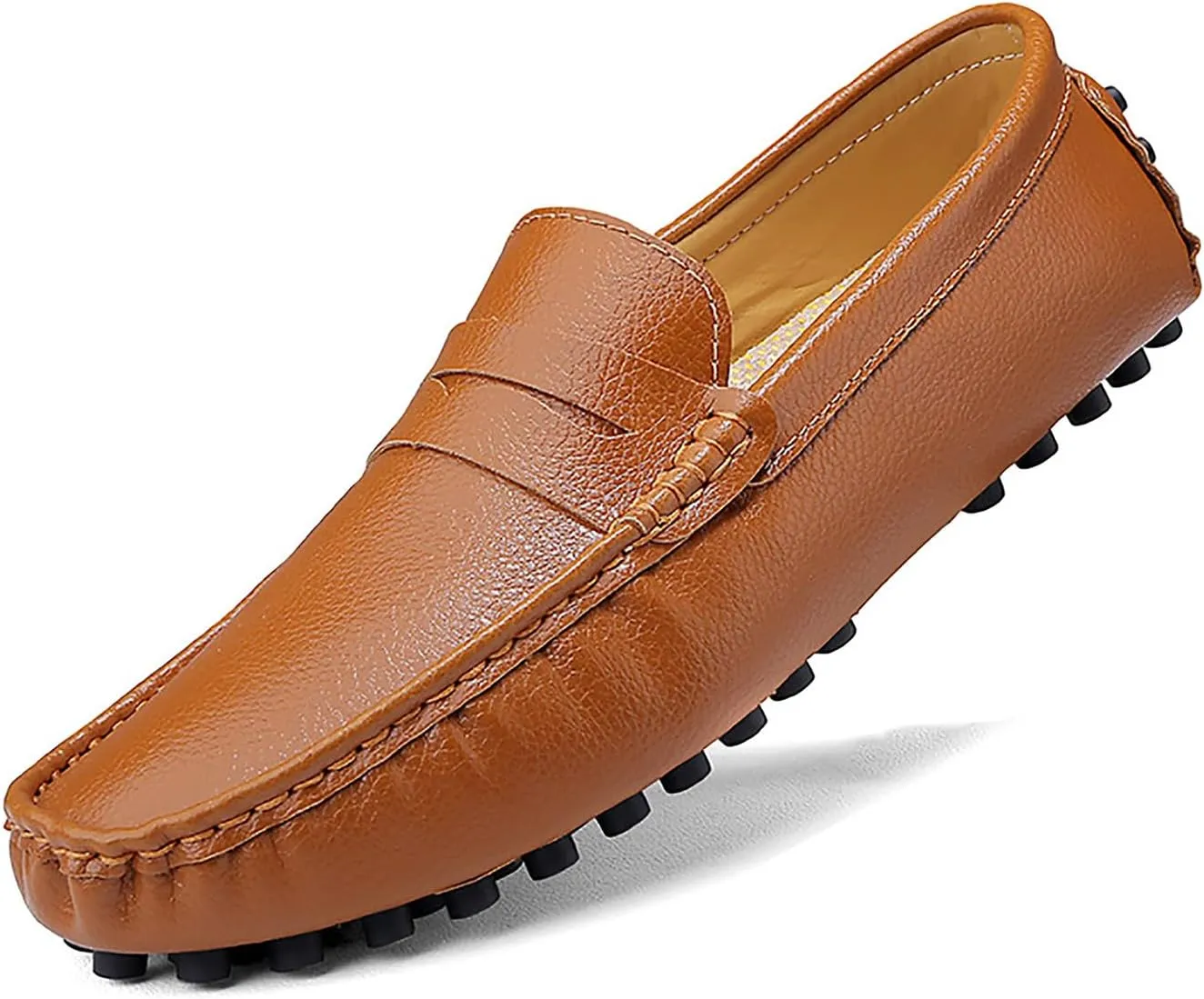 Mens Loafers Casual Silp On Leather Penny Loafers Fashion Lightweight Driving Boat Shoes for Mens