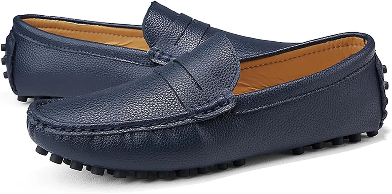 Mens Loafers Casual Silp On Leather Penny Loafers Fashion Lightweight Driving Boat Shoes for Mens