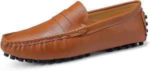 Mens Loafers Casual Silp On Leather Penny Loafers Fashion Lightweight Driving Boat Shoes for Mens