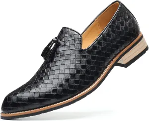 Men's Loafers Dress Shoes Casual Business Dress Shoes Oxfords Slip On Driving Shoes with Tassels