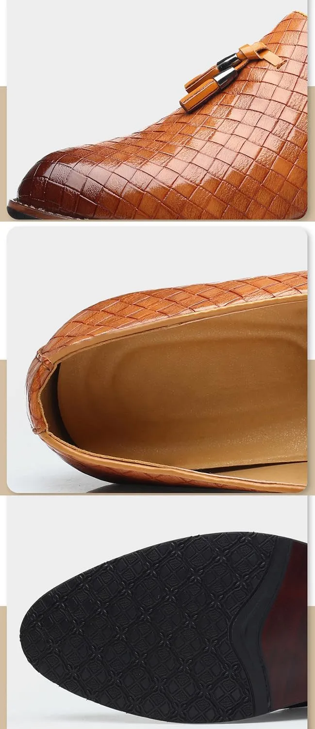 Men's Loafers Dress Shoes Casual Business Dress Shoes Oxfords Slip On Driving Shoes with Tassels