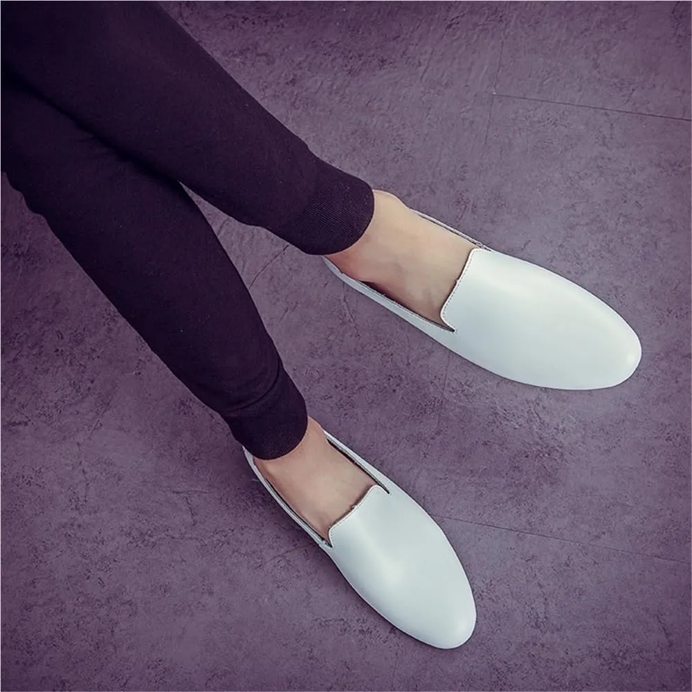 Men's Loafers Pointed Toe Genuine Leather Flat Heel Anti-Slip for Business Casual Office Work Wedding Slip-on