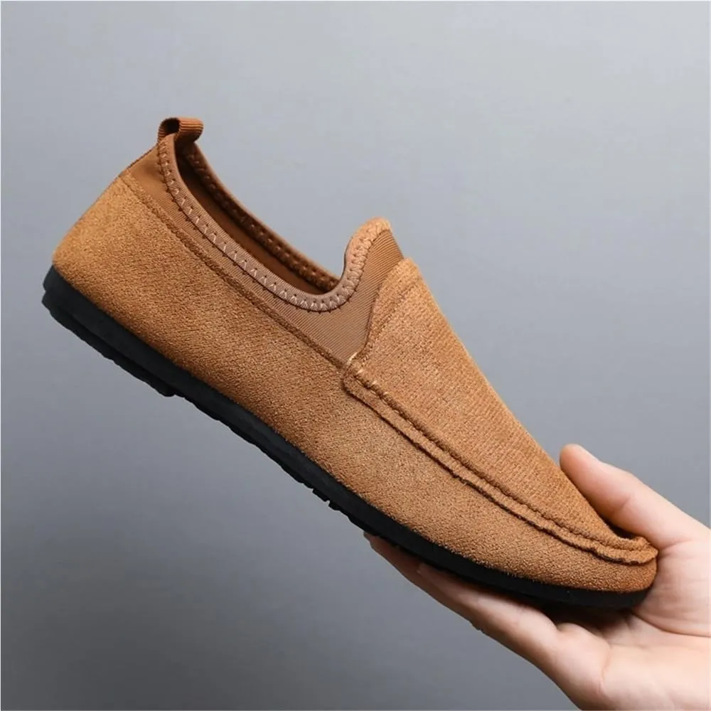 Mens Loafers PU Leather Round Toe Lightweight Resistant Comfortable Walking Shoes Casual Solid Color Slip On