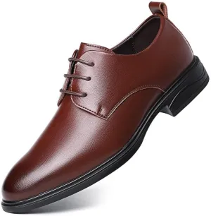 Men's Modern Patent Leather Wingtip Brogue Dress Shoes - Casual Wedding Faux Derby Tuxedo Shoes