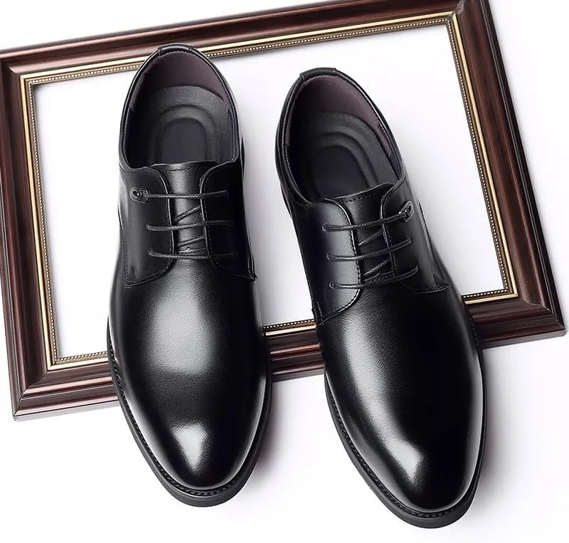 Mens Oxford Men's Luxury Classic Lace-up Formal Oxfords Modern Leather Business Casual Comfort Pointed Toe Derby ShoesNon Slip Casual Business Work Oxford Shoes Dress Shoes