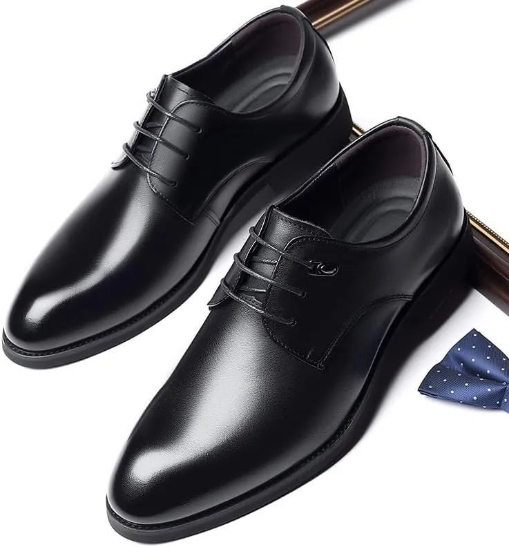 Mens Oxford Men's Luxury Classic Lace-up Formal Oxfords Modern Leather Business Casual Comfort Pointed Toe Derby ShoesNon Slip Casual Business Work Oxford Shoes Dress Shoes