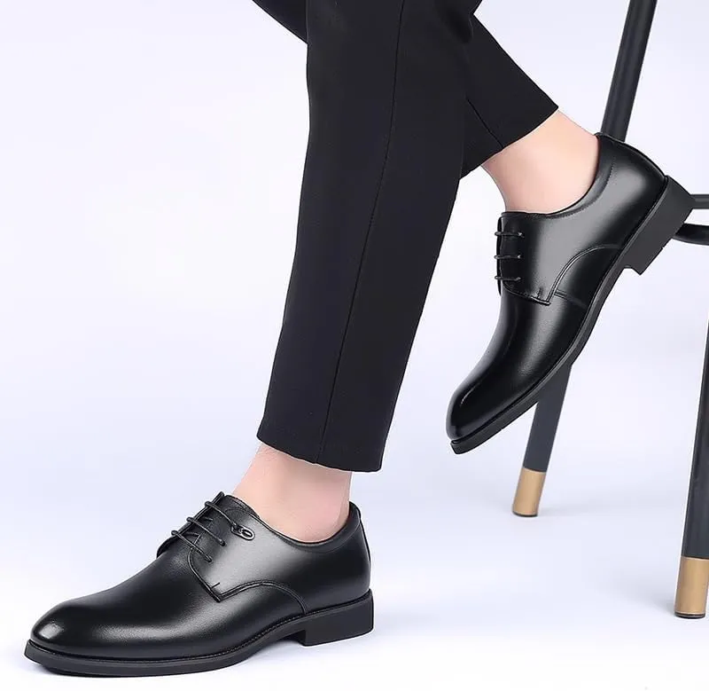 Mens Oxford Men's Luxury Classic Lace-up Formal Oxfords Modern Leather Business Casual Comfort Pointed Toe Derby ShoesNon Slip Casual Business Work Oxford Shoes Dress Shoes