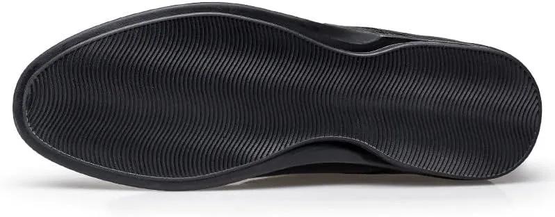 Men's Oxfords Modern Low Top Pointed Toe Tuxedo Derby Shoes Non-Slip Rubber Flat Dress Shoes for Men(Black,11)