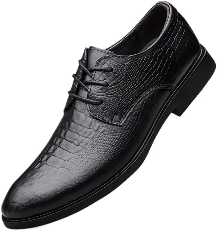Mens Oxfords Shoes Modern Business Casual Classic Men's Leather Dress Shoes Comfortable Tuxedo Derby Shoes for Men