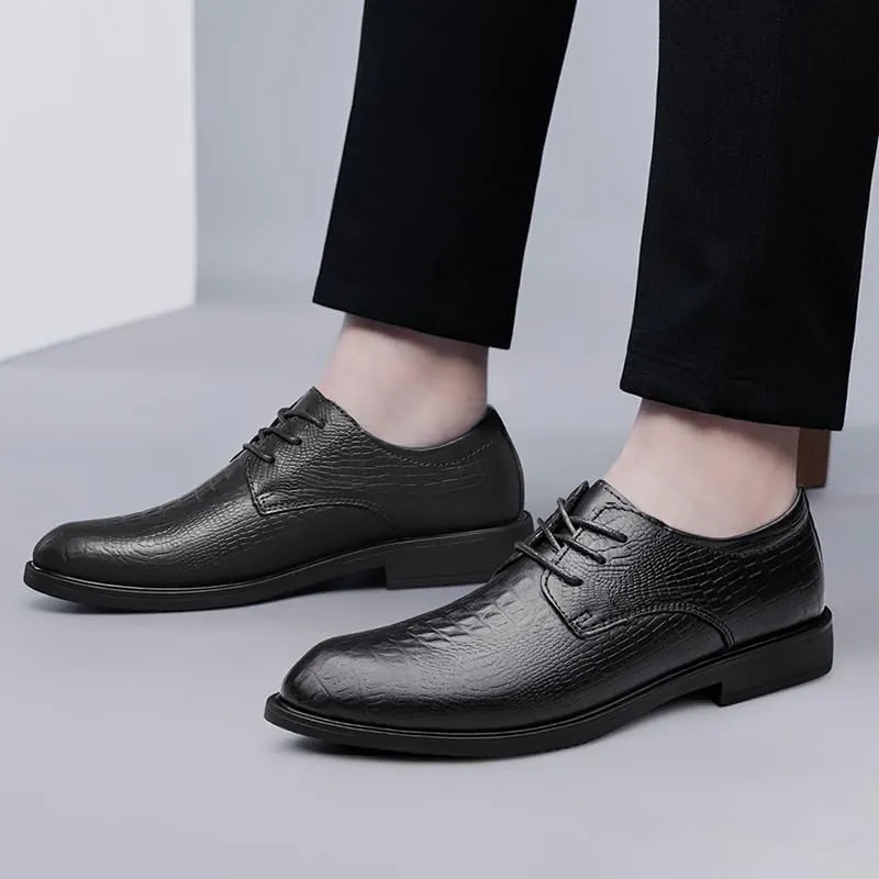 Mens Oxfords Shoes Modern Business Casual Classic Men's Leather Dress Shoes Comfortable Tuxedo Derby Shoes for Men