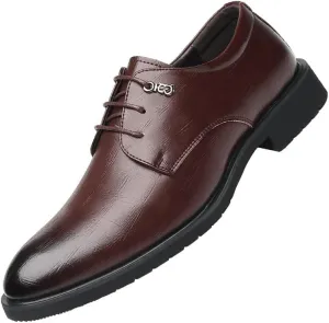 Men's Pointed Toe Dress Shoes Modern Wedding Office Classic Oxfords Shoes Breathable Comfort Business Lace Up Work Leisure Leather Dress Shoes