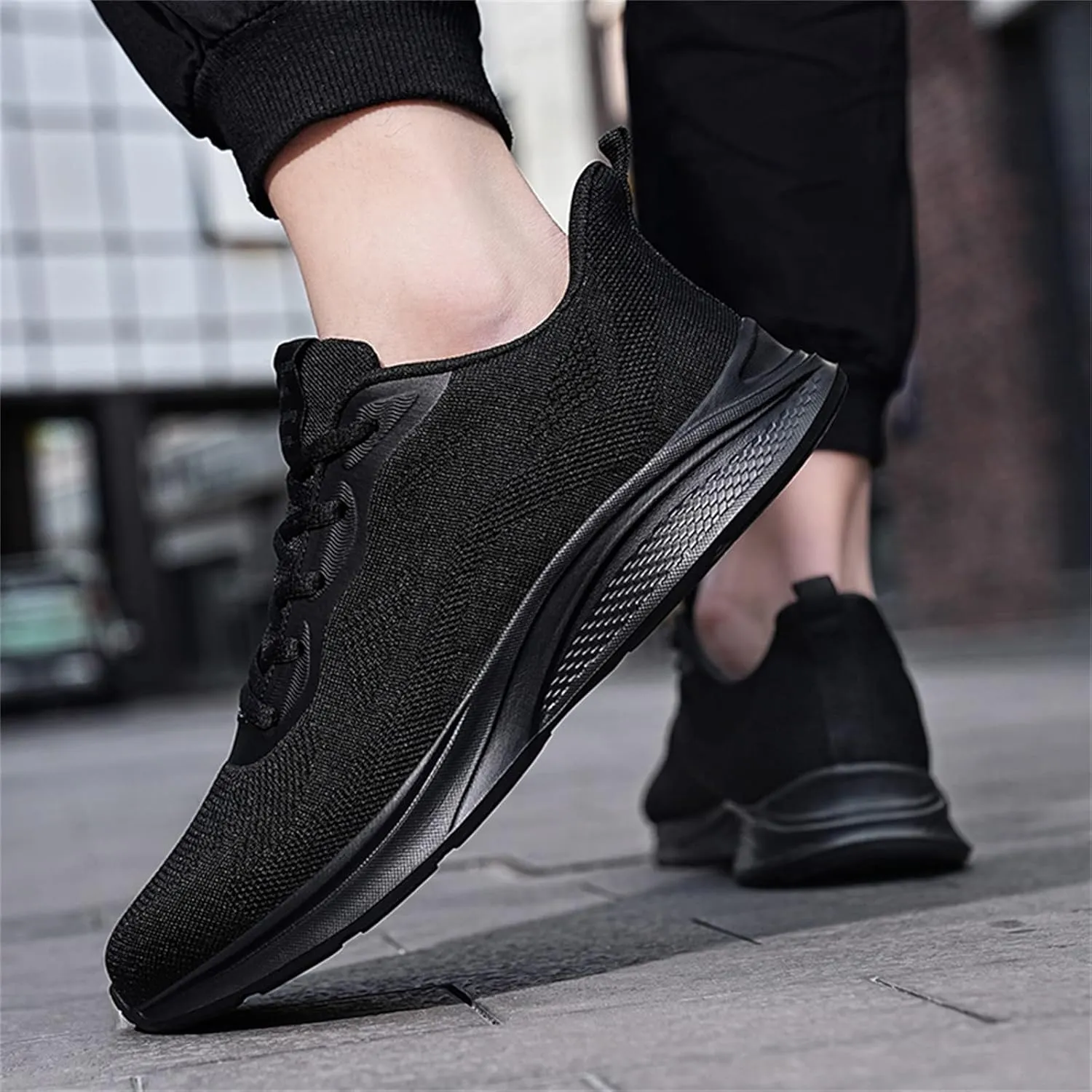 Mens Shoes Mesh Breathable Lace Up Solid Color Casual Fashion Simple Shoes Running Shoes Men's 515 V1 Sneaker, 9 XX-Narrow