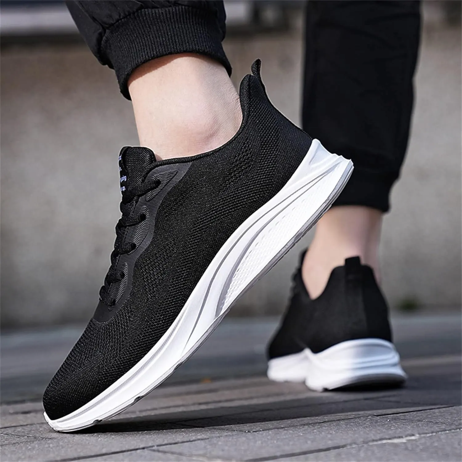 Mens Shoes Mesh Breathable Lace Up Solid Color Casual Fashion Simple Shoes Running Shoes Men's 515 V1 Sneaker, 9 XX-Narrow