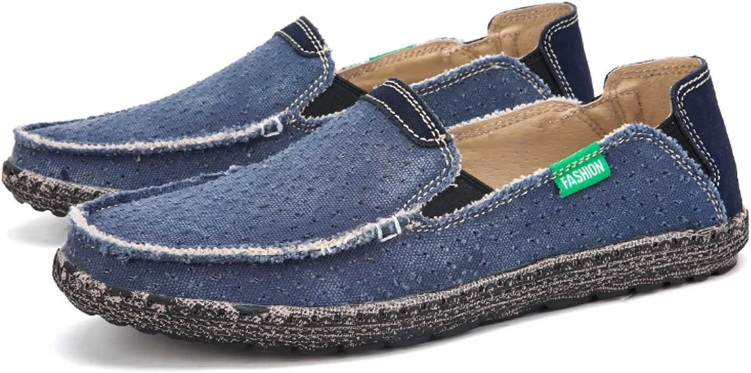 Men's Slip on Deck Shoes Cloth Canvas Casual Loafer Shoes