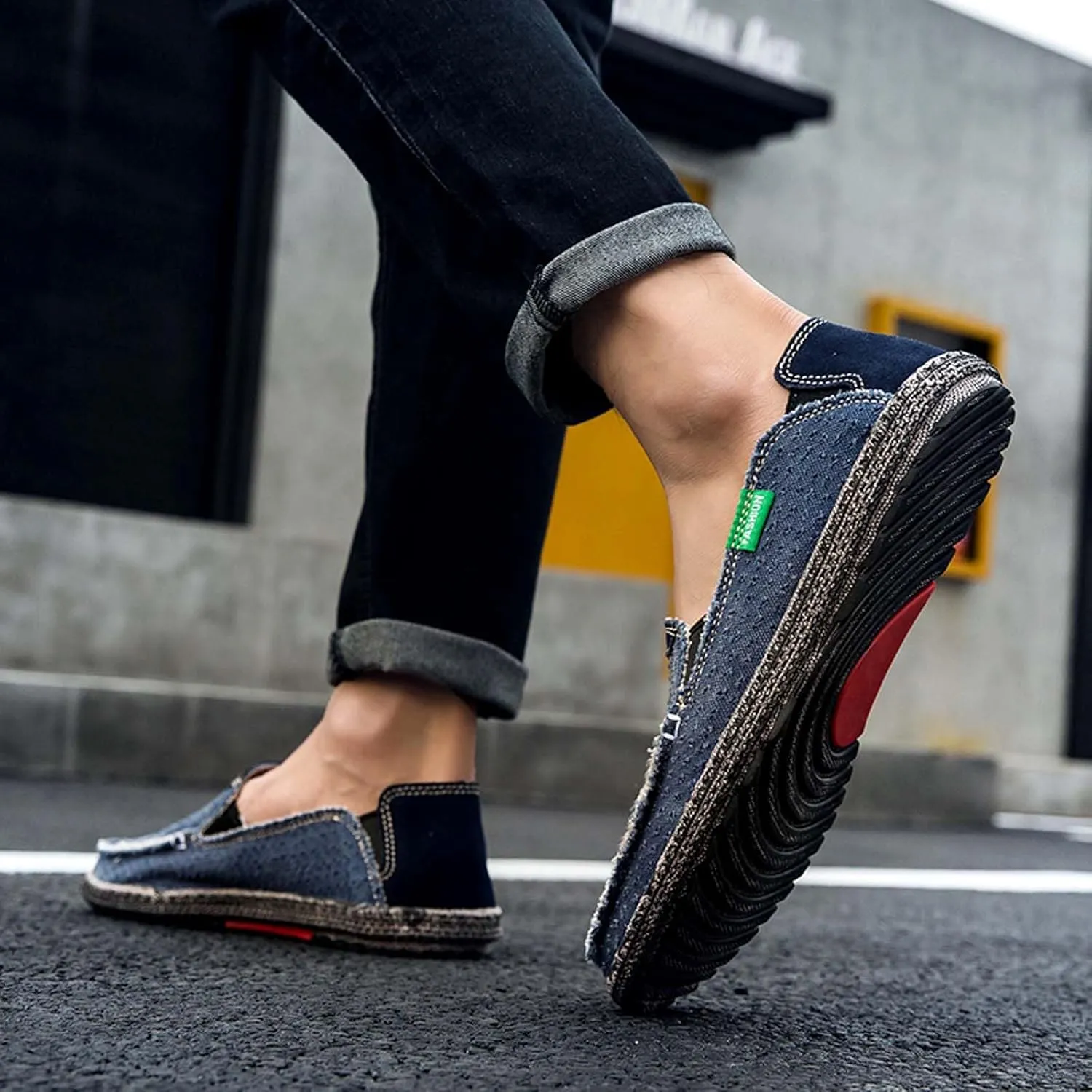 Men's Slip on Deck Shoes Cloth Canvas Casual Loafer Shoes