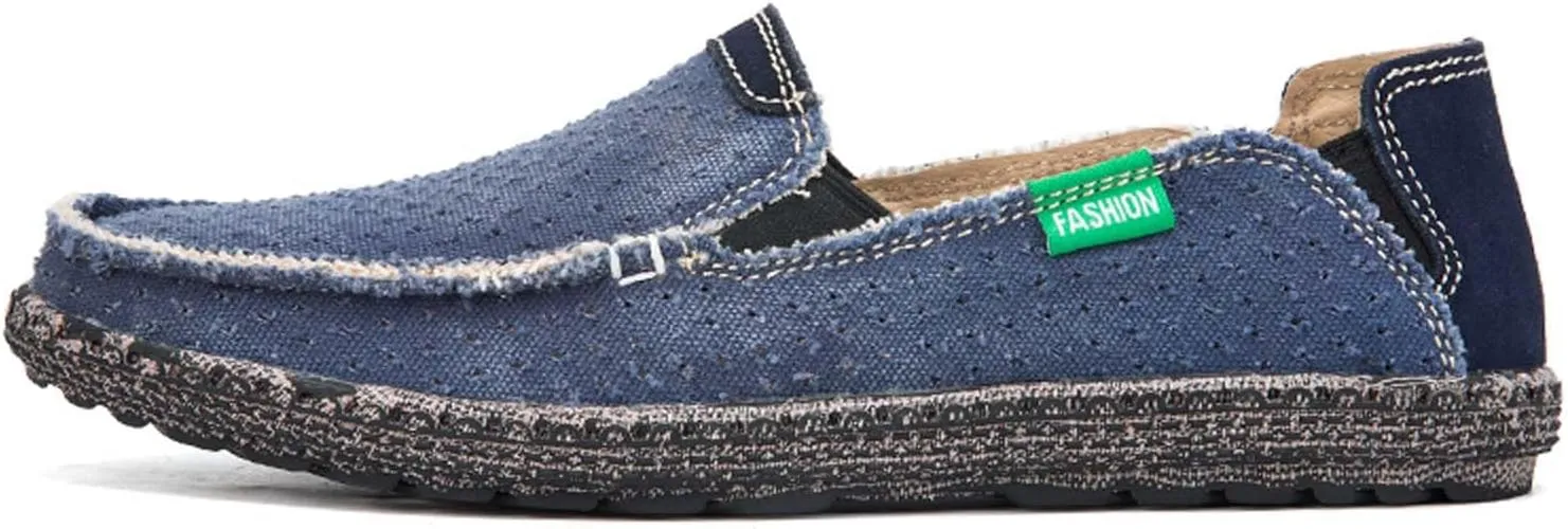 Men's Slip on Deck Shoes Cloth Canvas Casual Loafer Shoes