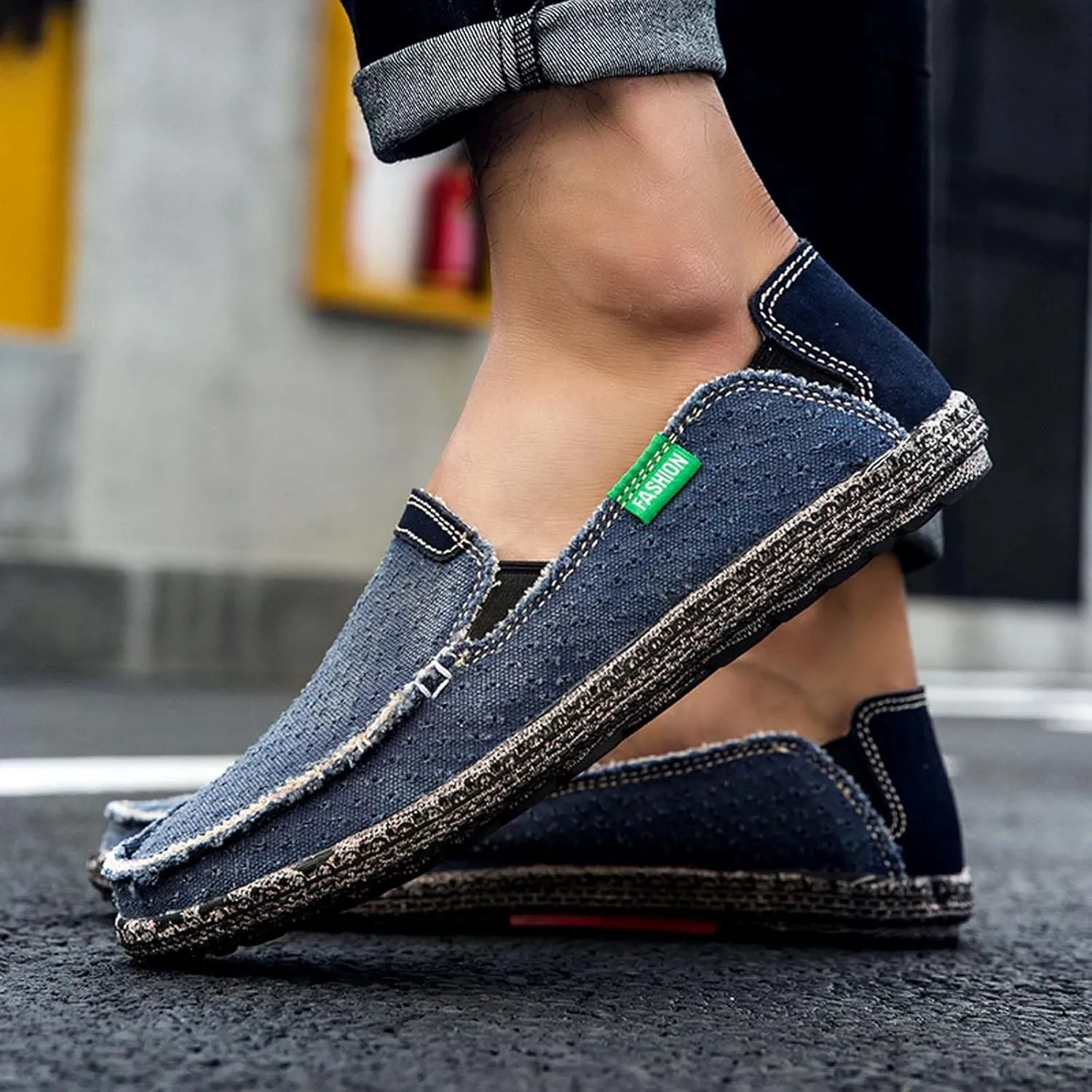 Men's Slip on Deck Shoes Cloth Canvas Casual Loafer Shoes