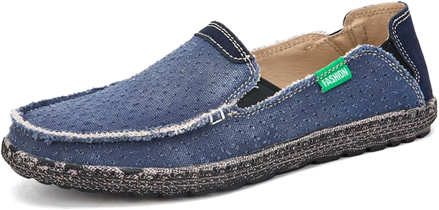 Men's Slip on Deck Shoes Cloth Canvas Casual Loafer Shoes
