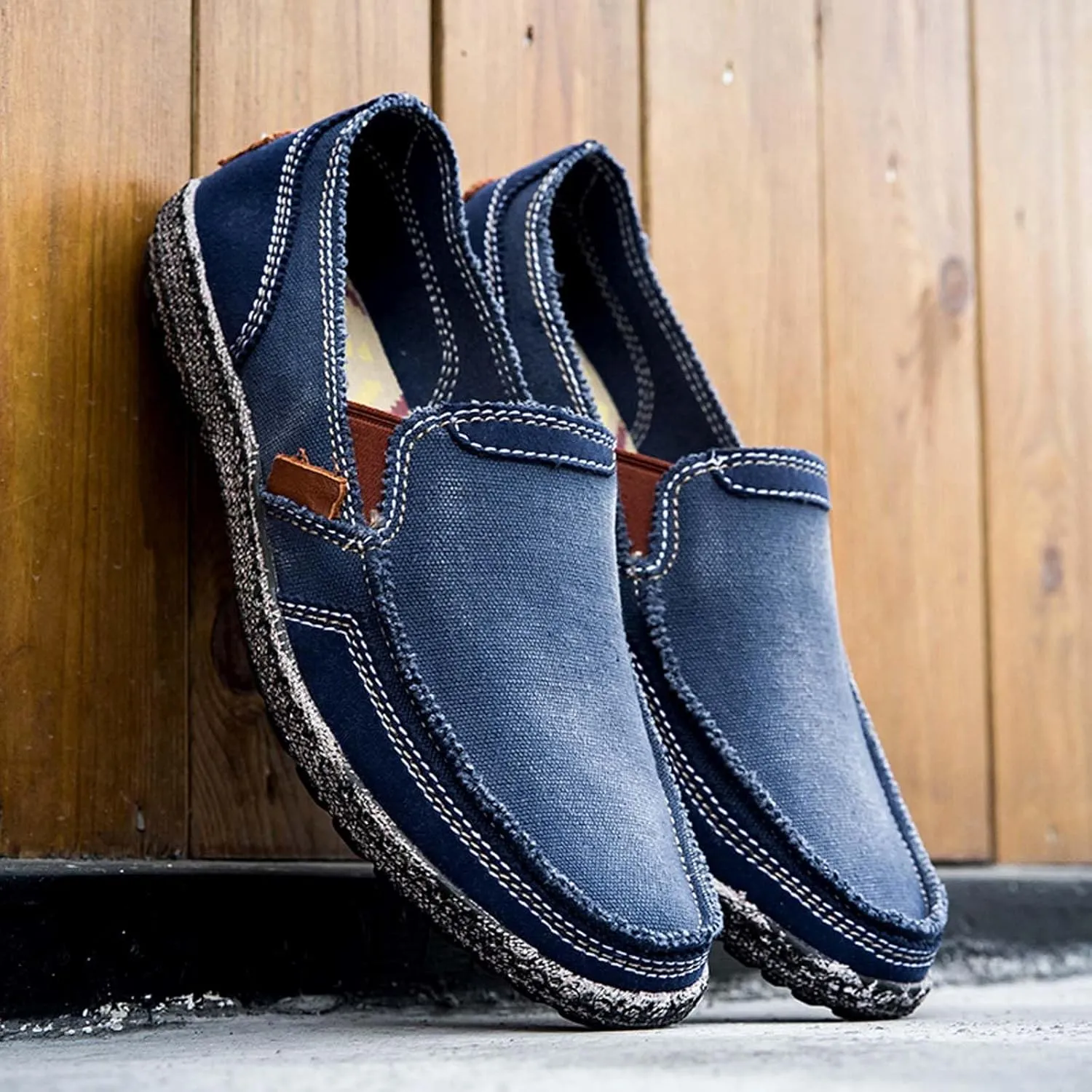 Men's Slip on Deck Shoes Loafer Shoes Cloth Canvas Casual Walking Shoes
