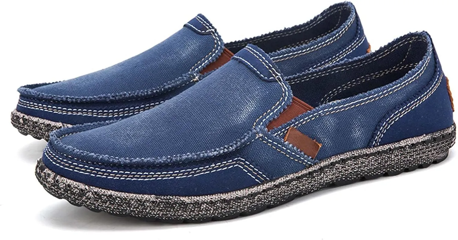 Men's Slip on Deck Shoes Loafer Shoes Cloth Canvas Casual Walking Shoes