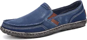 Men's Slip on Deck Shoes Loafer Shoes Cloth Canvas Casual Walking Shoes