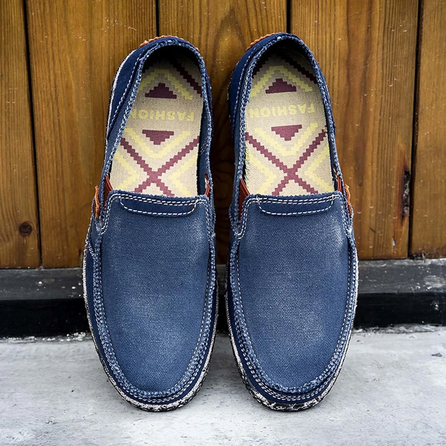 Men's Slip on Deck Shoes Loafer Shoes Cloth Canvas Casual Walking Shoes