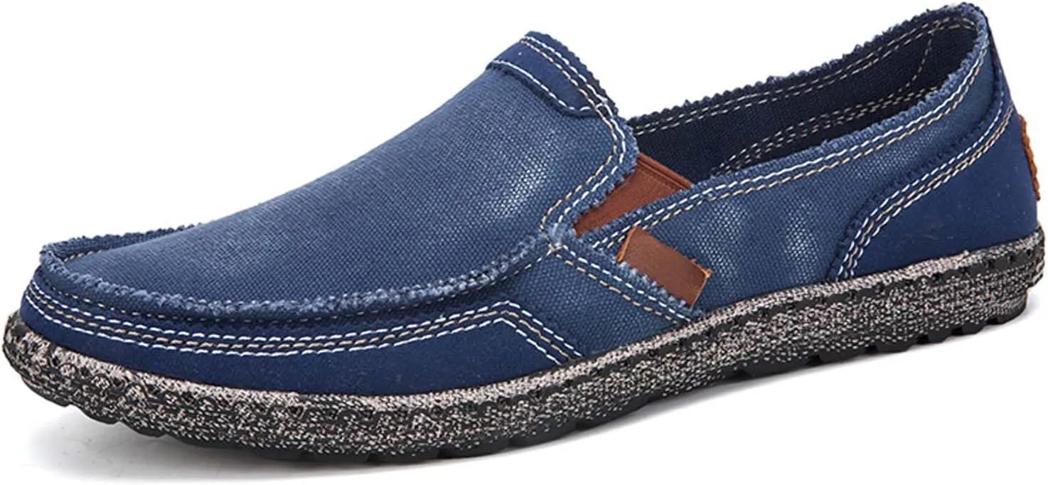 Men's Slip on Deck Shoes Loafer Shoes Cloth Canvas Casual Walking Shoes