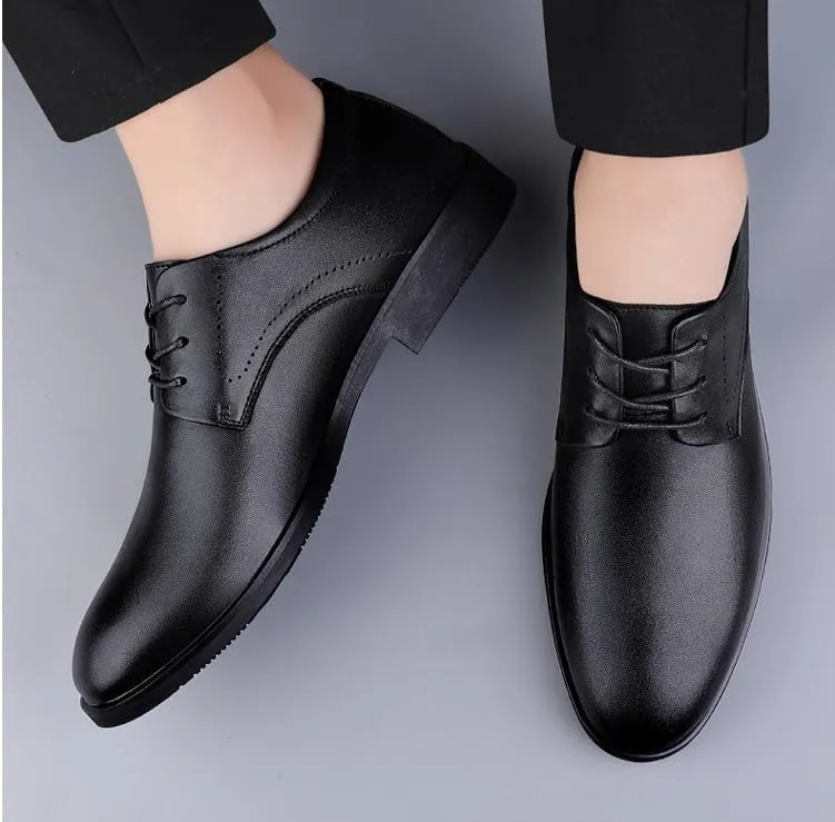 Men's Slip On Dress Shoes Men Classic Modern Wedding Formal Oxford Shoes Non-Slip Waterproof Business Derby Shoes(Black,10.5)