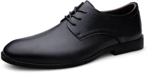 Men's Slip On Dress Shoes Men Classic Modern Wedding Formal Oxford Shoes Non-Slip Waterproof Business Derby Shoes(Black,10.5)
