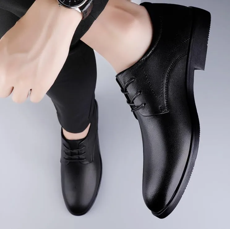 Men's Slip On Dress Shoes Men Classic Modern Wedding Formal Oxford Shoes Non-Slip Waterproof Business Derby Shoes(Black,10.5)