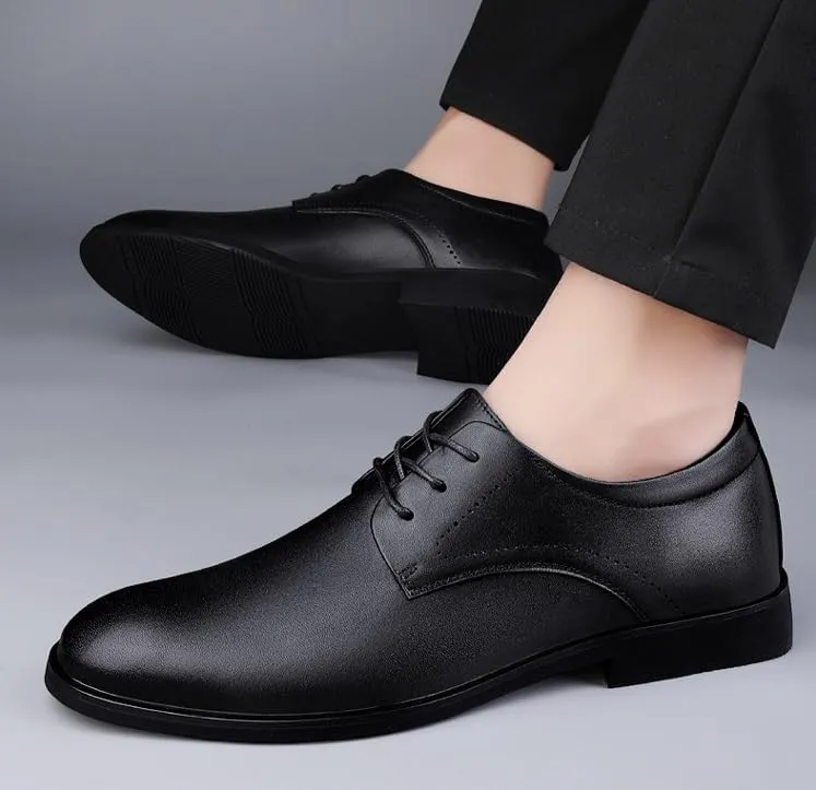Men's Slip On Dress Shoes Men Classic Modern Wedding Formal Oxford Shoes Non-Slip Waterproof Business Derby Shoes(Black,10.5)