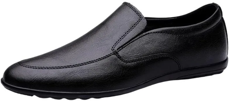 Mens Slip On Loafers Comfortable Driving Lightweight Breathable Shoes Leather Casual Shoes for Business Office Work Wedding