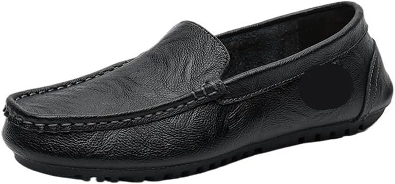 Mens Square Toe Loafers Slip On Moccasins Faux Leather Comfortable Anti Slip Flexible Lightweight Prom Wedding Casual Shoes